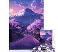 Rompecabezas para Adultos de 1000 Piezas diseño de Pueblo japonés Nocturno Juegos relajantes interacción Entre Padres e Hijos tamaño 38x26cm