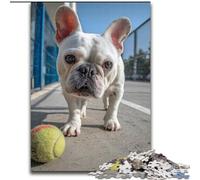 Rompecabezas para Adultos de 1000 Piezas, diseño de Pug Jugando al Tenis Ejercita el Cerebro Juguetes adictivos para Cultivar la Paciencia y Mejorar la Memoria tamaño 50x75cm