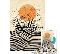 Rompecabezas para Adultos de 1000 Piezas diseño de Puntos Sol y Olas Juego de ingenio para Adultos Ideal para divertirse en Familia cumpleaños (tamaño 38x26cm)