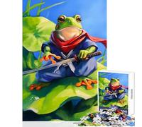 Rompecabezas para Adultos de 1000 Piezas diseño de Rana samurái del Jardín del Edén Ideal para Decorar la Pared Juego Educativo difícil y desafiante (tamaño 50x75cm)