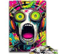 Rompecabezas para Adultos de 1000 Piezas, diseño de Robot Grafiti, antiestrés, desafío difícil, Mejora el Amor en Pareja, 50x75cm