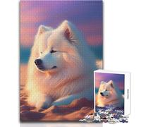 Rompecabezas para Adultos de 1000 Piezas, diseño de Samoyedo, Naturaleza, Tranquilo y satisfactorio, Juguete de Corte de precisión, tamaño 38x52cm