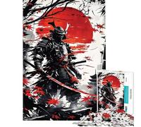 Rompecabezas para Adultos de 1000 Piezas diseño de Samurai Fantasma Rojo Juego práctico de Corte de precisión Regalo Ideal para cumpleaños y Ocasiones Especiales (tamaño 38x26cm)