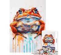 Rompecabezas para Adultos de 1000 Piezas diseño de Sapo con Acuarela antiestrés Piezas aleatorias Que se entrelazan por Completo tamaño 50x75cm