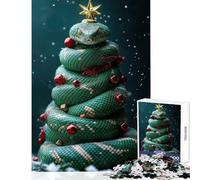 Rompecabezas para Adultos de 1000 Piezas diseño de Serpiente árbol de Navidad Juguete para decoración de Pared Gran Regalo y Juego Educativo difícil y desafiante tamaño 50x75cm