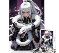 Rompecabezas para Adultos de 1000 Piezas diseño de Serpiente Blanca Chica Anime Juguetes para Decorar el hogar Regalos de cumpleaños Juego de ingenio Entrena tu Cerebro y Tus Manos tamaño 50x75cm