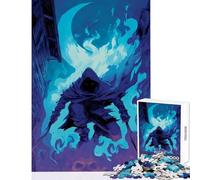 Rompecabezas para Adultos de 1000 Piezas diseño de Shadow Assassin en un callejón en Llamas Juguetes de Bricolaje Obra de Arte Regalo para Juego Educativo Mejora del Amor en Pareja tamaño 50x75cm