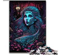 Rompecabezas para Adultos de 1000 Piezas, diseño de Sirena con luz Negra, Juguetes educativos, Juegos para aliviar el estrés y fomentar el Amor en Pareja tamaño 26x38cm