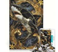Rompecabezas para Adultos de 1000 Piezas, diseño de tiburón Kintsugi, Juego Familiar, Ideal para Reducir el estrés y con un desafío único 38x26cm