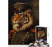Rompecabezas para Adultos de 1000 Piezas diseño de Tigre de Guerra Juguetes antiestrés Ideas de Regalo Juego Educativo descompresión Intelectual tamaño 38x26cm