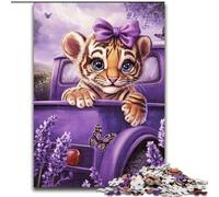 Rompecabezas para Adultos de 1000 Piezas, diseño de Tigre Lavanda Apto para Mayores de 14 años Juegos educativos para el hogar, Juguetes de Bricolaje, Obras de Arte, Regalo (tamaño 50x75cm)