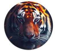Rompecabezas para Adultos de 1000 Piezas, diseño de Tigres elementales de relámpago, Redondo, Juego Interactivo Familiar, Rompecabezas, Juguete Educativo (67,5 x 67,5 cm)