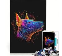 Rompecabezas para adultos de 1000 piezas, diseño de toro terrier elemental de fuego, juguetes para armar, carrera de velocidad manual, con piezas de formas aleatorias que encajan perfectamente 50x75cm