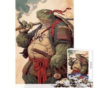 Rompecabezas para Adultos de 1000 Piezas diseño de Tortuga samurái Juguetes antiestrés Regalos para el Amigo Secreto Juego práctico Lista de Deseos con Papá Noel tamaño 50x75cm