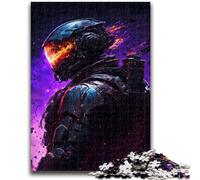 Rompecabezas para Adultos de 1000 Piezas, diseño de Tropas Negras en el Espacio, Ideal para aliviar el estrés, Ideal para Decorar escritorios, 50x75cm