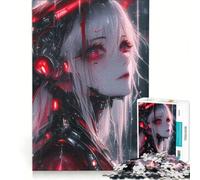 Rompecabezas para Adultos de 1000 Piezas diseño de una Dama Anime Blanca y roja Ideal para Relajarse ejercitar la Mente y Las Manos cumpleaños y como Regalo 38x26cm