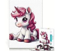 Rompecabezas para Adultos de 1000 Piezas,diseño de Unicornio bebé,Bordes impecables,Juguete Divertido para ejercitar la Mente,Escena navideña acogedora y entretenida (38x26cm)