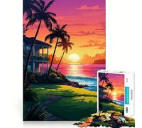 Rompecabezas para Adultos de 1000 Piezas,diseño de Viaje a Hawái,Ideal para Manualidades,Resolver Problemas,Relajarse y Jugar, cumpleaños (50x75cm)