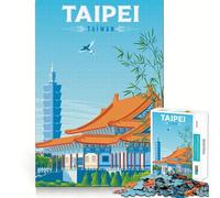 Rompecabezas para Adultos de 1000 Piezas diseño de Viaje a Taipéi Taiwán lámina artística de Corte preciso Juguete para desarrollar la Agilidad Mental Ideal para Relajarse y Disfrutar de la Navidad