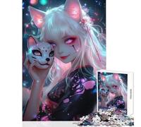 Rompecabezas para Adultos de 1000 Piezas diseño de Zorro espíritu y Belleza Juego práctico decoración del hogar Juguete Educativo Regalos de cumpleaños y únicos (50x75cm)