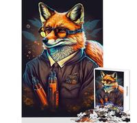 Rompecabezas para Adultos de 1000 Piezas diseño de Zorro Ideal como decoración de Pared Regalo de cumpleaños Juego Educativo con Piezas de Formas aleatorias Que se entrelazan por Completo 38x26cm