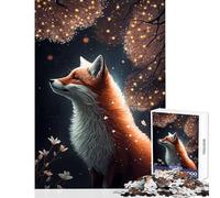 Rompecabezas para Adultos de 1000 Piezas diseño de Zorro Ideal para Hacer tú Mismo Juego Relajante con Piezas de Formas aleatorias Que se entrelazan por Completo 38x52cm