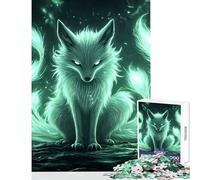Rompecabezas para Adultos de 1000 Piezas diseño de Zorro Verde místico Ideal para Decorar el hogar cumpleaños Juegos de relajación Cada Pieza es única tamaño 50x75cm