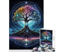 Rompecabezas para Adultos de 1000 Piezas diseño del Árbol de la Vida Cósmico Juguete para decoración de Pared Obra de Arte Regalo Juegos educativos difícil y desafiante (tamaño 50x75cm)