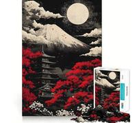 Rompecabezas para Adultos de 1000 Piezas,diseño del Monte Fuji Nocturno,Ajuste, Ideal para Jugar a concentrarse,Relajarse o como Regalo de cumpleaños 38x52cm