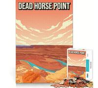 Rompecabezas para Adultos de 1000 Piezas,diseño del Parque Estatal Dead Horse Point,póster de Viaje Vintage,decoración,lógica,Habilidad,Juego Casual,Divertido,Regalo de cumpleaños (38x26cm)