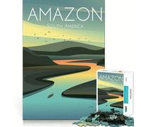 Rompecabezas para Adultos de 1000 Piezas,diseño del río Amazonas,Corte Suave,Juguete para Entrenar la Mente,diversión para el Tiempo Libre,Regalo de cumpleaños (38x26cm)