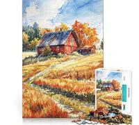 Rompecabezas para Adultos de 1000 Piezas,diseño Encanto de Granja otoñal,Corte Suave,Arte,Juguete para Entrenar la Mente,diversión para el Tiempo Libre,Regalo de cumpleaños (38x26cm)