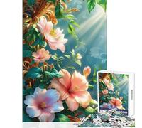 Rompecabezas para adultos de 1000 piezas diseño floral con detalles en luz y dorado ideal para hacer tú mismo regalo de amigo secreto juego de ingenio interesante para reducir el estrés tamaño 38x52cm