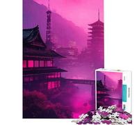 Rompecabezas para Adultos de 1000 Piezas diseño neón del Horizonte de Tokio desafío Educativo Carrera de Velocidad Manual Juguetes para armar para Mayores de 14 años (50x75cm)