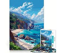 Rompecabezas para Adultos de 1000 Piezas,diseño Pixel Art de la Costa de California,Juego de Ajuste preciso,Juguete Inteligente para el Cerebro,Tiempo Libre,Regalo de cumpleaños para la Mente 38x52cm