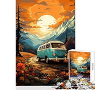 Rompecabezas para Adultos de 1000 Piezas diseño Retro de autobús VW en la montaña Juguetes antiestrés Regalos geniales y Juegos educativos interacción Entre Padres e Hijos Tamaño: 50x75cm