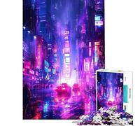 Rompecabezas para Adultos de 1000 Piezas diseño RGB de Ciudad neón Juguetes de Bricolaje para Adultos Corte de precisión cumpleaños y Navidad (tamaño 38x52cm)