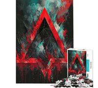 Rompecabezas para Adultos de 1000 Piezas diseño salpicado en Rojo Ideal para Relajarse como Regalo de cumpleaños o un obsequio único (tamaño 38x52cm)