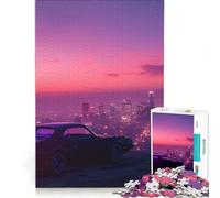 Rompecabezas para Adultos de 1000 Piezas diseño Synthwave Skyline Juego de ingenio desafío difícil Regalos para Amigos y Familiares 38x52cm