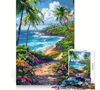 Rompecabezas para Adultos de 1000 Piezas,diseño Tropical Hawaiano,Pixel Art,Corte preciso,Divertido Juego para concentrarse,Relajante,Divertido, 50x75cm