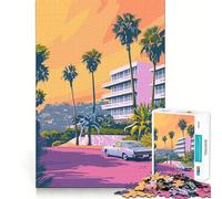 Rompecabezas para Adultos de 1000 Piezas,diseño Vaporwave de Beverly Hills,Corte Fino,Entrenamiento Mental,diversión Relajante,Juego artístico de cumpleaños (38x52cm)