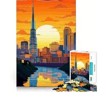 Rompecabezas para Adultos de 1000 Piezas,diseño Vectorial de Gran Ciudad,Corte preciso,Divertido Juego Mental,Regalo para Relajarse y divertirse,decoración navideña para la Pared (38x52cm)