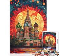Rompecabezas para Adultos de 1000 Piezas diseño Vibrante de St Basil's un Juego de ingenio para Adultos Ideal para aliviar el estrés y divertirse en casa (tamaño 38x26cm)