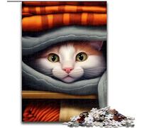 Rompecabezas para Adultos de 1000 Piezas,Divertido y difícil,con Cara de Gato,Animal Adorable,para Mayores de 14 años,Ideal para divertirse en Familia y Disfrutar de Noches de Juegos,colección de