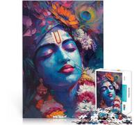 Rompecabezas para Adultos de 1000 Piezas Divino Krishna Juguetes educativos de Aprendizaje Cada Pieza es única: un desafiante y Divertido Juego Familiar 75x50cm