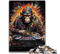 Rompecabezas para Adultos de 1000 Piezas DJ Monkey, difícil y desafiante, con póster a Juego y Hoja de Trivia para Mayores de 14 años, 26x38cm