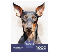 Rompecabezas para Adultos De 1000 Piezas Doberman Pinscher Dog Rompecabezas para Adultos Juguete Decoración De Pared Corte De Precisión 70x50cm/1000pcs