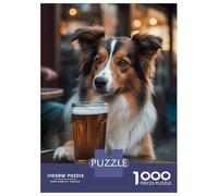 Rompecabezas para Adultos De 1000 Piezas Dog Drinking Beer in A Bar Rompecabezas para Adultos Juguetes Antiestrés Decoración Actividades Divertidas En Casa 70x50cm/1000pcs