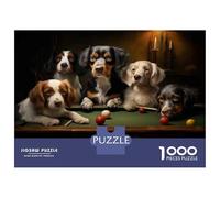Rompecabezas para Adultos De 1000 Piezas Dogs Playing Pool Rompecabezas para Adolescentes Juegos Familiares Ensamblaje De Patrones Actividades Divertidas En Casa 70x50cm/1000pcs