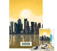Rompecabezas para Adultos de 1000 Piezas Doha Juego práctico Juguetes adictivos para Cultivar la Paciencia Regalos de Amigo Invisible Vacaciones en casa para Matar el Tiempo (tamaño 38x26cm)